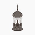 Flat Monochrome Style Arabian Lamp Vector Illustration