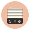 Flat monochrome vegetable dehydrator icon, electric fruit dryer symbol Royalty Free Stock Photo
