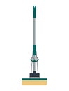 Flat mop icon logo isolated on white background. Floor clean object, household equipment tool. Cleaning service vector