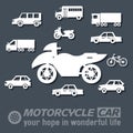 Flat motorcycle background illustration concept. Royalty Free Stock Photo