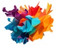 flat multi colorful modelling polygon icon vector background
