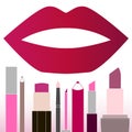 Flat multicolored lipsticks