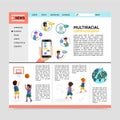 Flat Multiracial Communication Webpage Concept