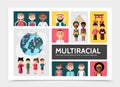 Flat Multiracial People Infographic Concept