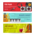 Flat Music Banner Set