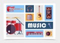 Flat Musical Instruments Set