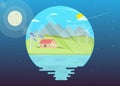 Flat Natural Planet resources vector