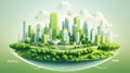 Flat nature and clean energy icons eco friendly sustainability in environment illustration design Royalty Free Stock Photo