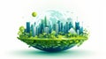 Flat nature illustration clean energy, eco friendly icons for sustainability and environment Royalty Free Stock Photo