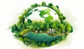 Flat nature illustration clean energy, eco friendly icons for sustainable environment design Royalty Free Stock Photo