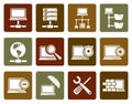 Flat Network, Server and Hosting icons Royalty Free Stock Photo