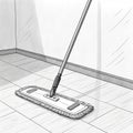 Flat no-detail mop long sleek handle Royalty Free Stock Photo