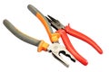 Flat-nose pliers on a white background Royalty Free Stock Photo