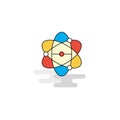 Flat Nuclear Icon. Vector Royalty Free Stock Photo