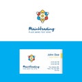 Flat Nuclear Logo and Visiting Card Template. Busienss Concept Logo Design