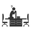 Flat office icon with disappeared worker isolated on white Royalty Free Stock Photo