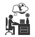 Flat office spring dream icon isolated on white Royalty Free Stock Photo