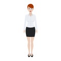 Flat Office Woman Illustration