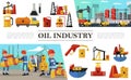 Flat Oil Industry Composition Royalty Free Stock Photo