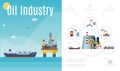 Flat Oil Industry Composition Royalty Free Stock Photo