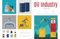 Flat Oil Industry Infographic Template Royalty Free Stock Photo