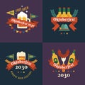 flat oktoberfest labels collection vector design illustration