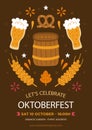 Flat oktoberfest poster template Vector illustration Royalty Free Stock Photo