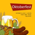 Flat oktoberfest posts set Vector illustration