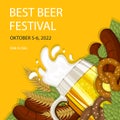 Flat oktoberfest posts set Vector illustration