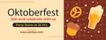 Flat oktoberfest social media cover template Vector illustration.