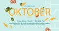 Flat oktoberfest social media post template Vector illustration.