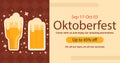 Flat oktoberfest social media promo template Vector illustration.