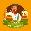 flat oktoberfest vector design illustration