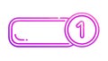Flat One Notification Icon, New Message or Alert Symbol, vector design Generative AI Royalty Free Stock Photo