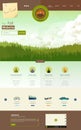 Flat One Page Website Template with pineforest background