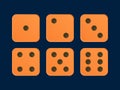 Orange color Vector Dice