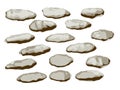 Flat organic stones set