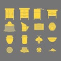 Flat outline design elements of Beekeeping and apiculture.