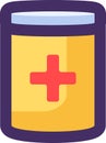 Flat Outline Hazardous Waste Drug Icon