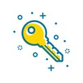 Flat outline key Icon Royalty Free Stock Photo