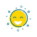 Flat outline smile icon