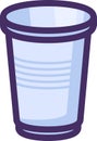 Flat Outline Waste Plastic Cup Icon