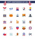 Flat Pack of 25 USA Independence Day Symbols of medal; award; day; grill; barbecue