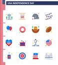 Flat Pack of 16 USA Independence Day Symbols of party; celebrate; animal; balloons; party decoration