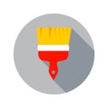 Flat Paint Brush Circle Icon