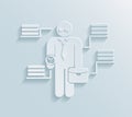 Flat paper businessman icon