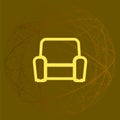 Flat paper cut style icon of furniture