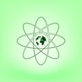 Flat paper cut style icon of science symbol