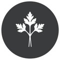 Flat Parsley Herb Icon in a Circle White Parsley Sign Culinary Ingredient Emblem Royalty Free Stock Photo