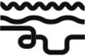 Flat parts road wavy. Flat set with black parts road wavy on white background. Stock image. Vector illustration